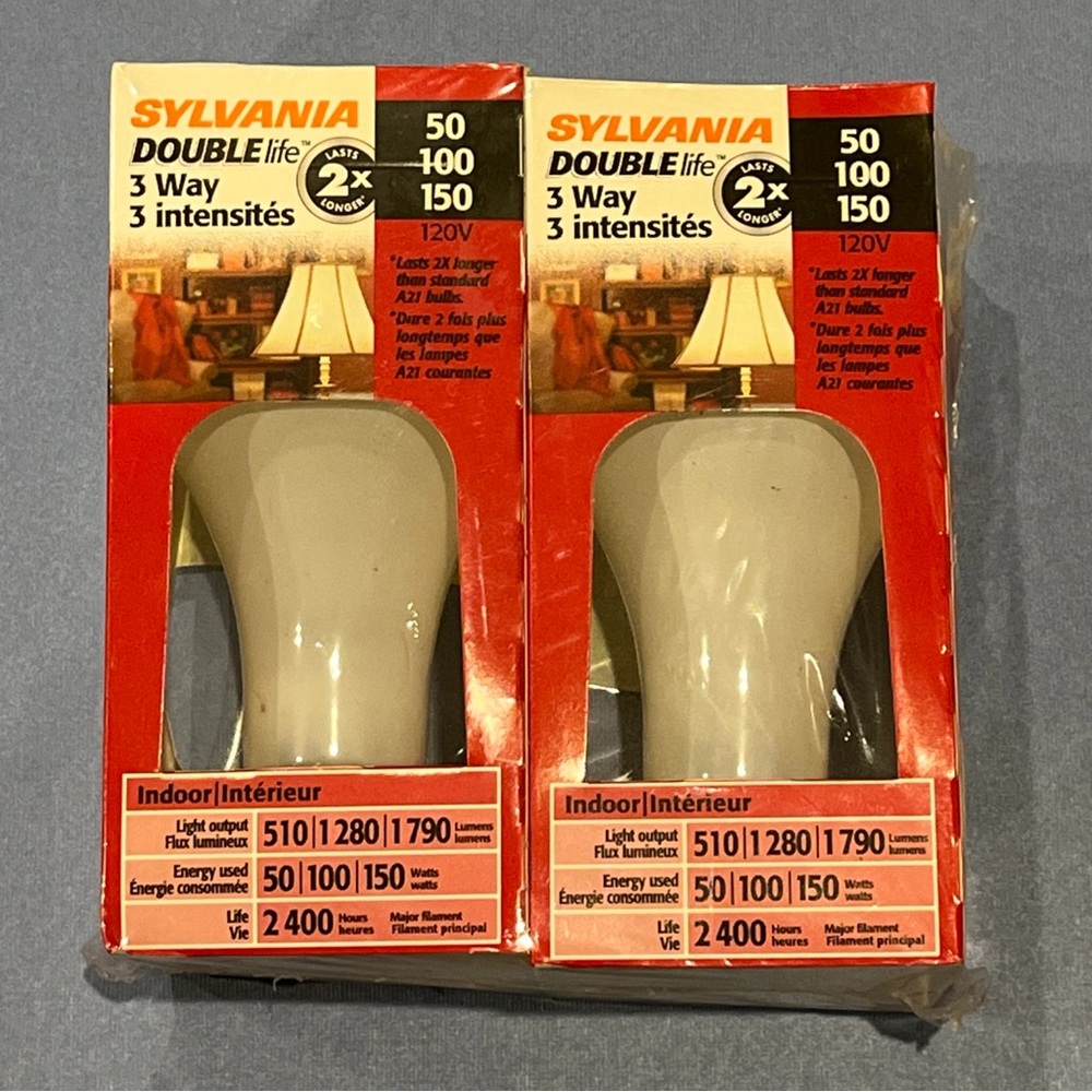 Sylvania Double Life 3-Way Light Bulbs - White